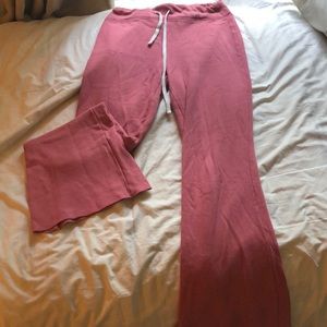 Forever 21 pink bell-bottom sweat pants